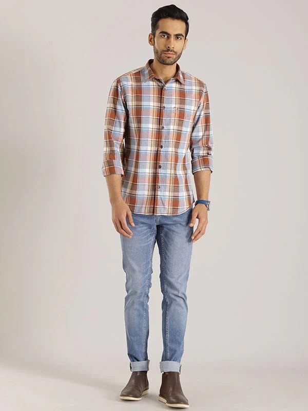 Indian Terrain Men Checkered Multicolor Shirt